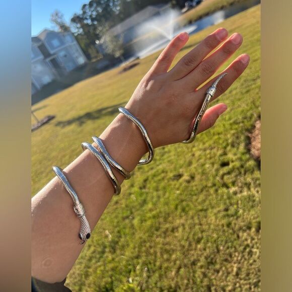 Silver Serpenti Snake Necklace-Bracelet Multifunctional - Picture 6 of 14